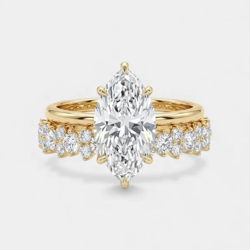 Virelle | Luxury Marquise Diamond Ring Set in Gold