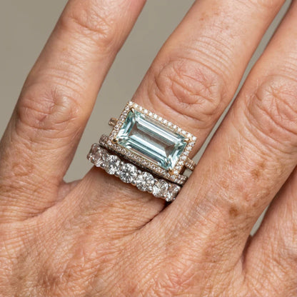 Virelle | Vintage Silver Ring Set With Turquoise Glass Rings (3 Rings)